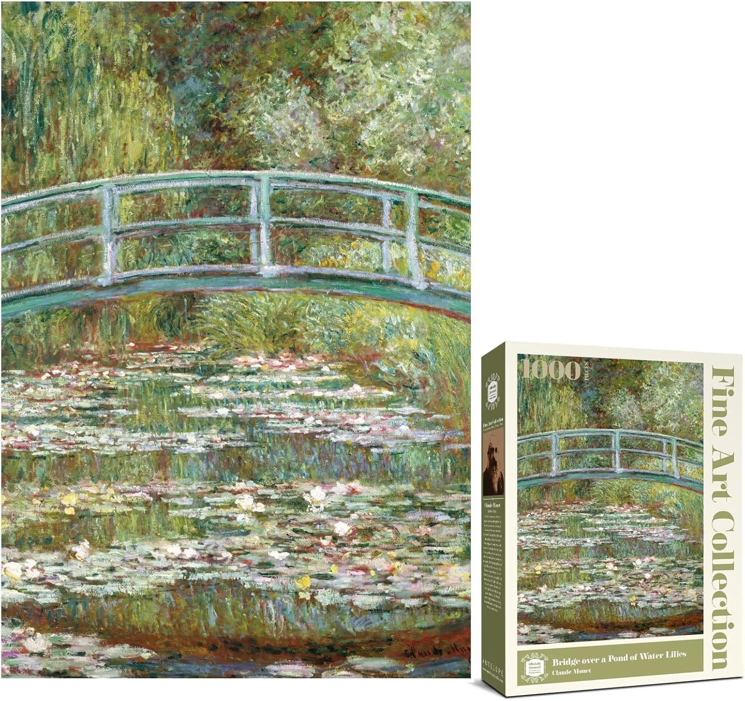 Bridge over a Pond of Water Lilies Fine Art