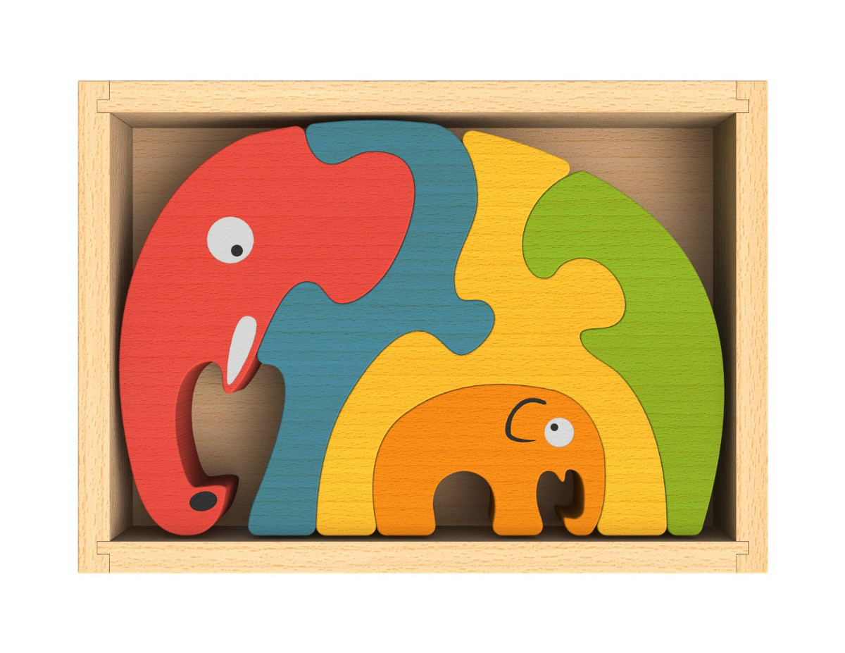 Elephant Family Puzzle Elephant Jigsaw Puzzle