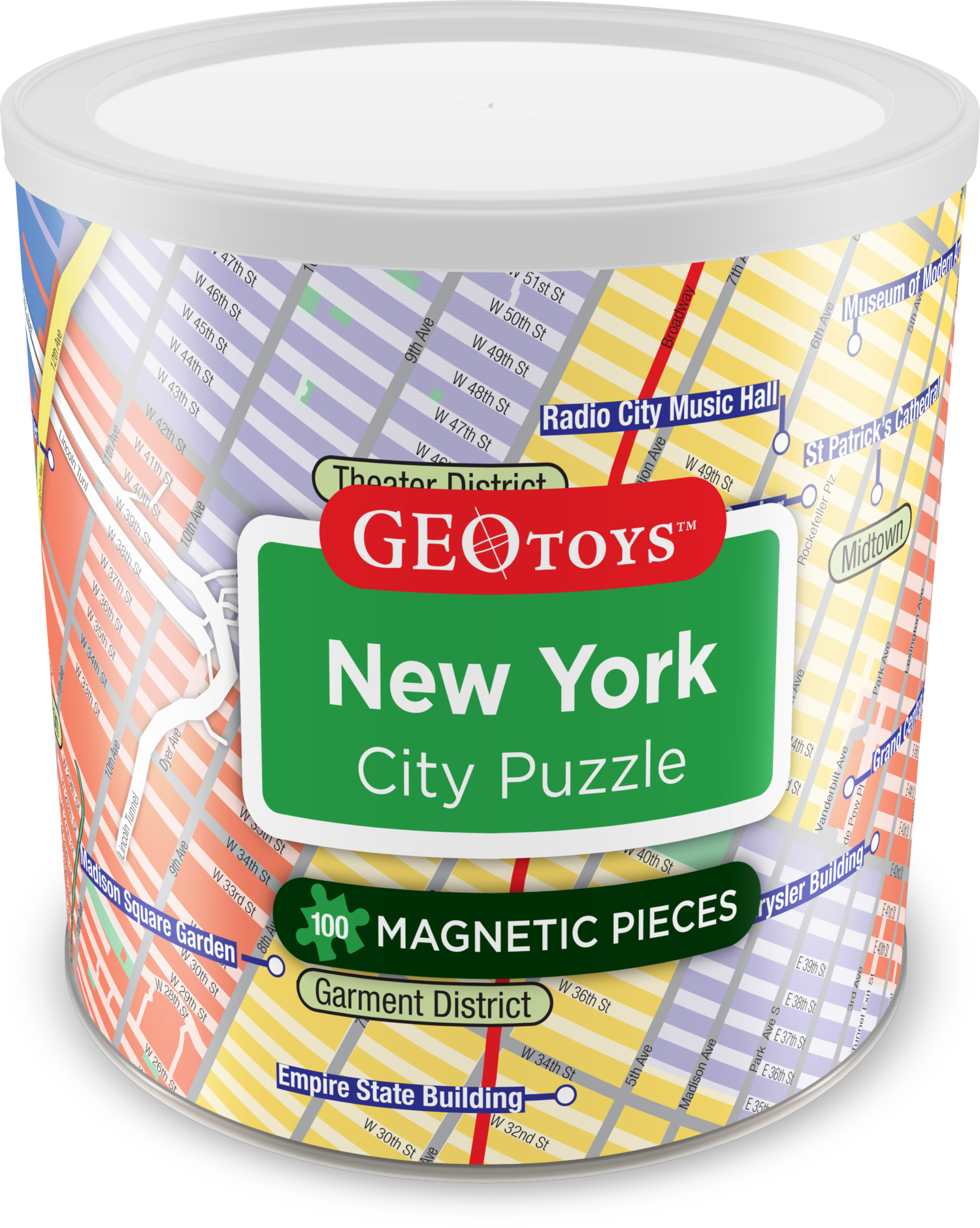 New York City Puzzle - Magnetic Puzzle Maps & Geography Jigsaw Puzzle