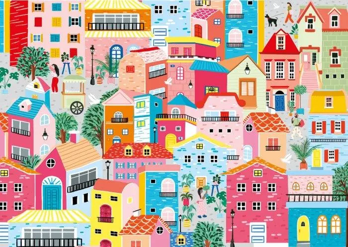 Colorful Houses Landscape