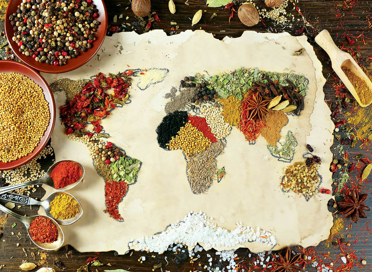 Herbal World Map Maps & Geography