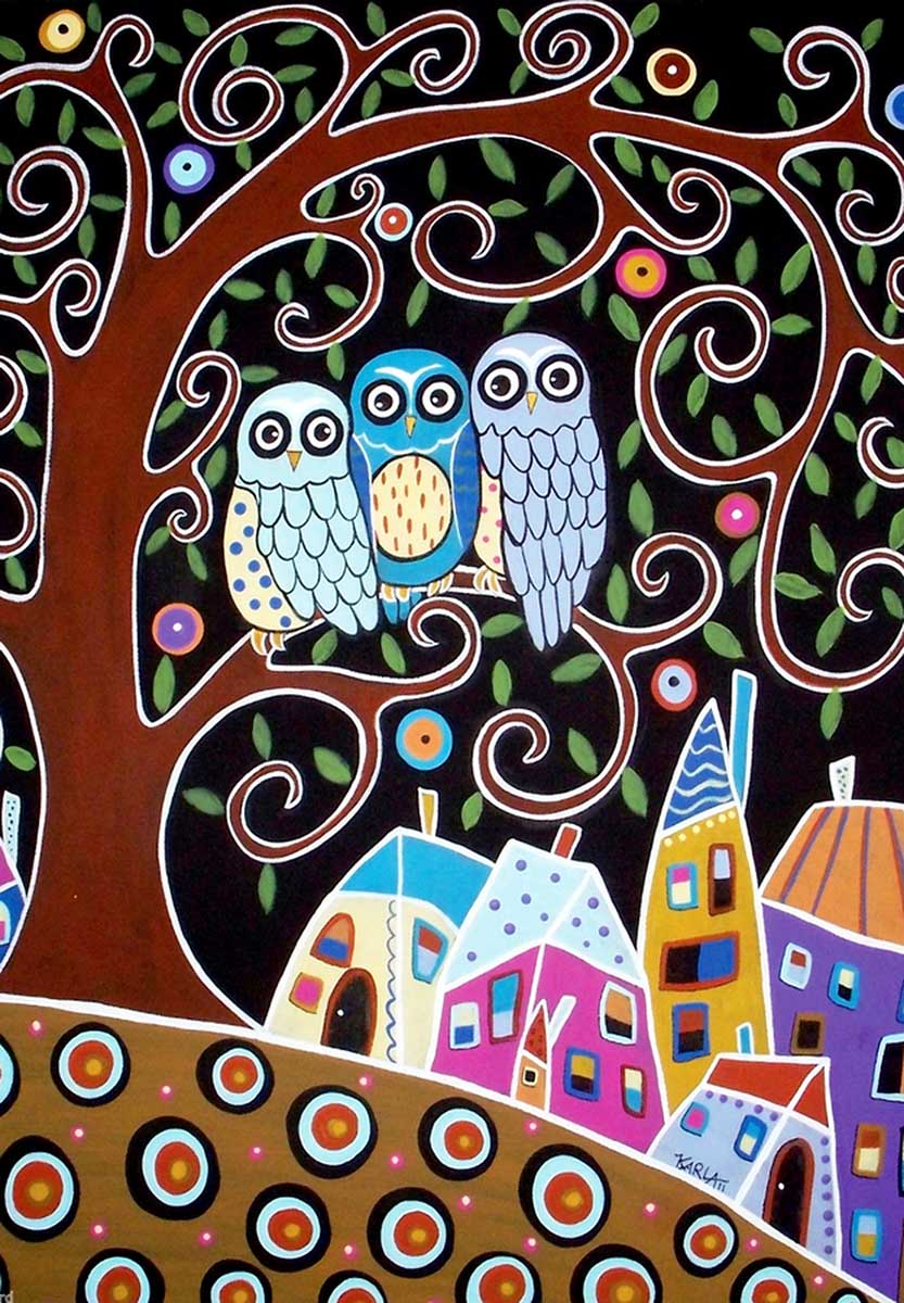 Three Owls Birds Jigsaw Puzzle