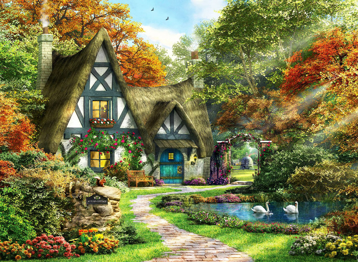 The Autumn Cottage Fall Jigsaw Puzzle