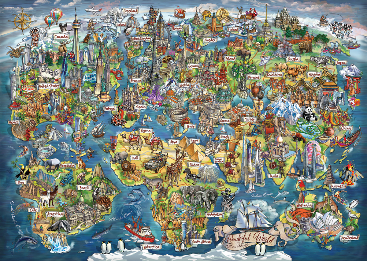 Wonderful World Map Maps & Geography Jigsaw Puzzle