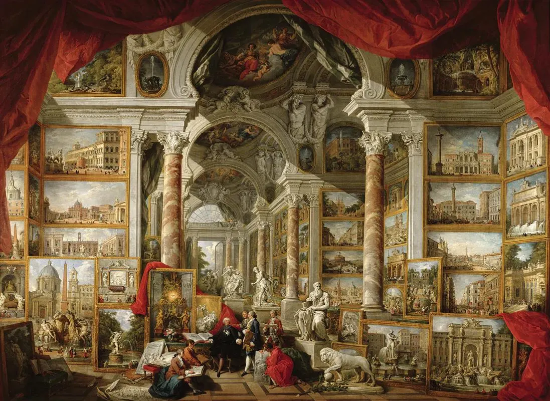 Gallery with Views of Modern Rome Fine Art