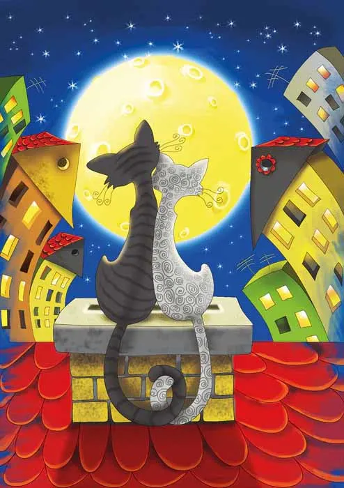 Cats on the Roof Panoramic Cats