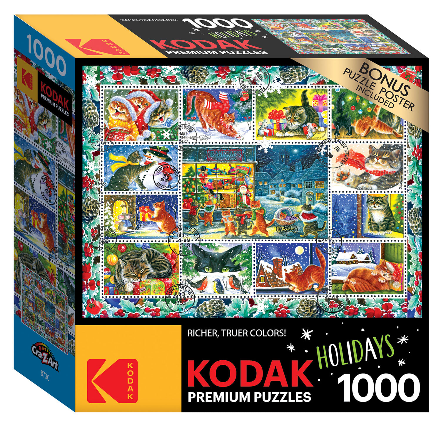 Christmas Cat Stamp Collection