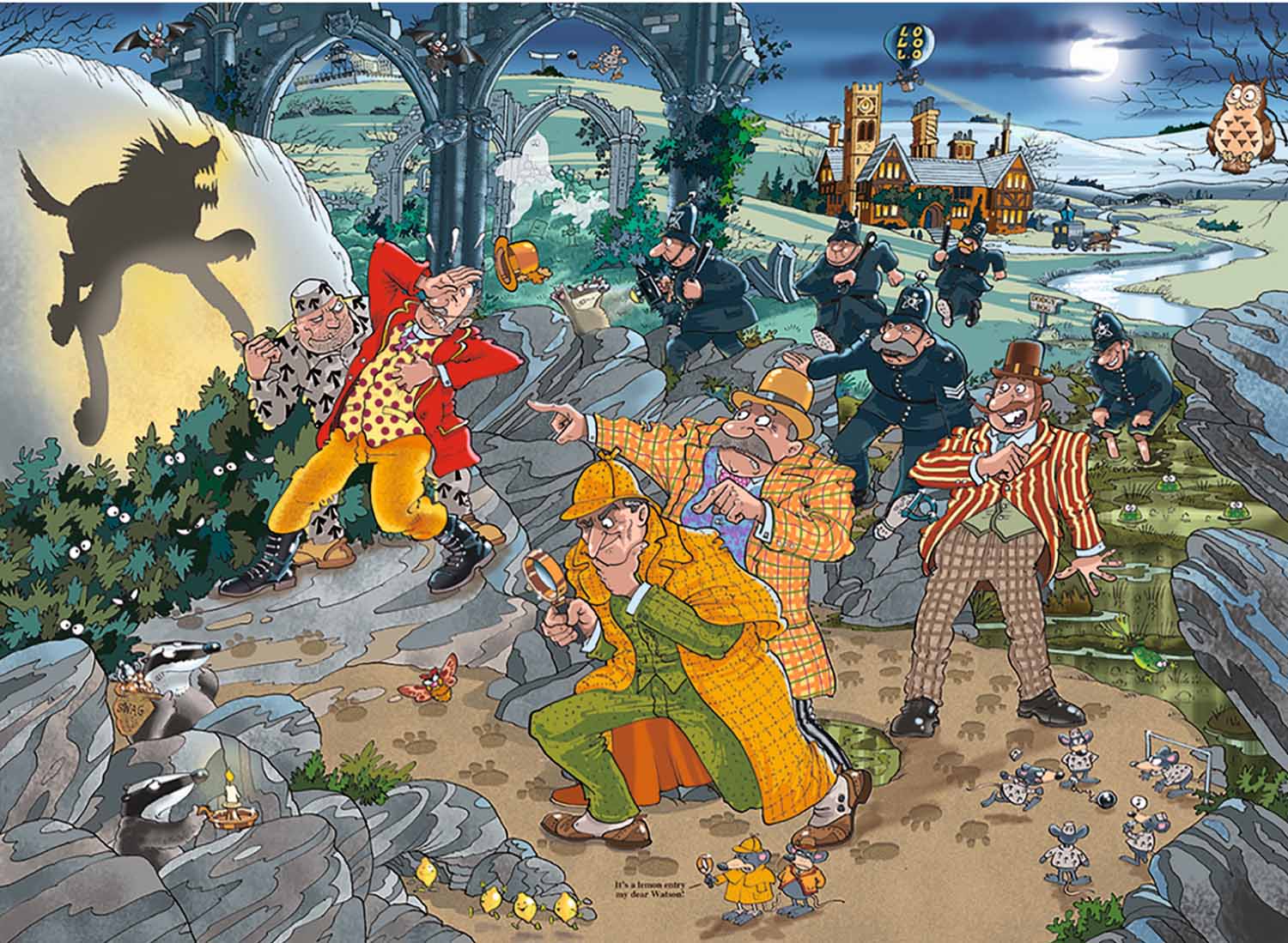 Wasgij Mystery 14: The Hounds of the Wasgijville! Humor Jigsaw Puzzle