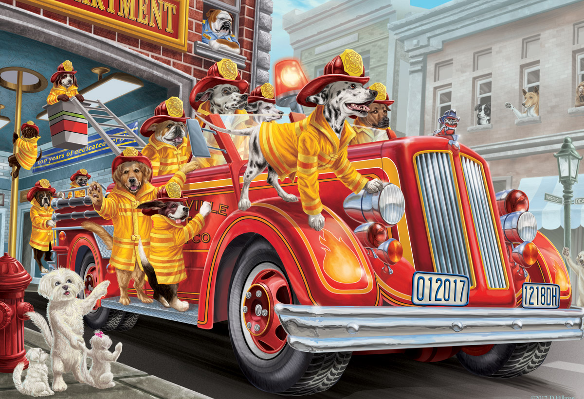 Fire Truck Pups Dogs Jigsaw Puzzle