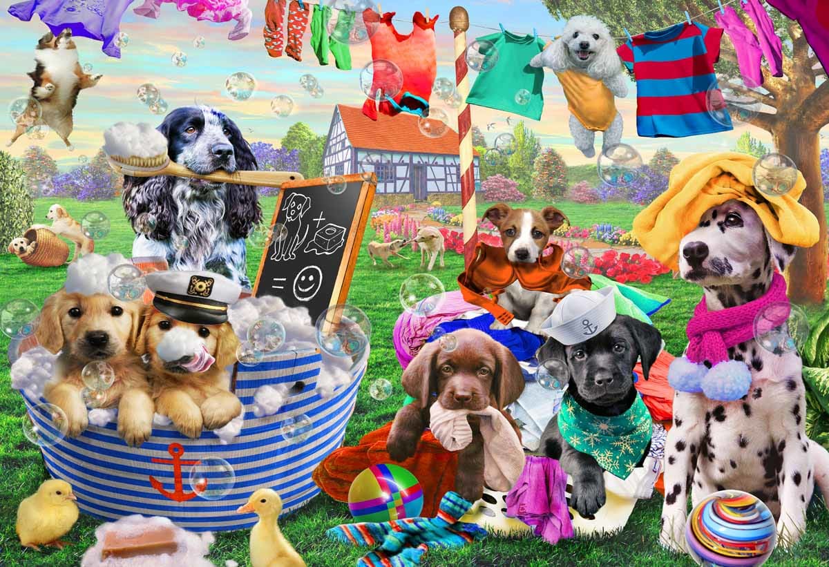 Laundry Day Dogs
