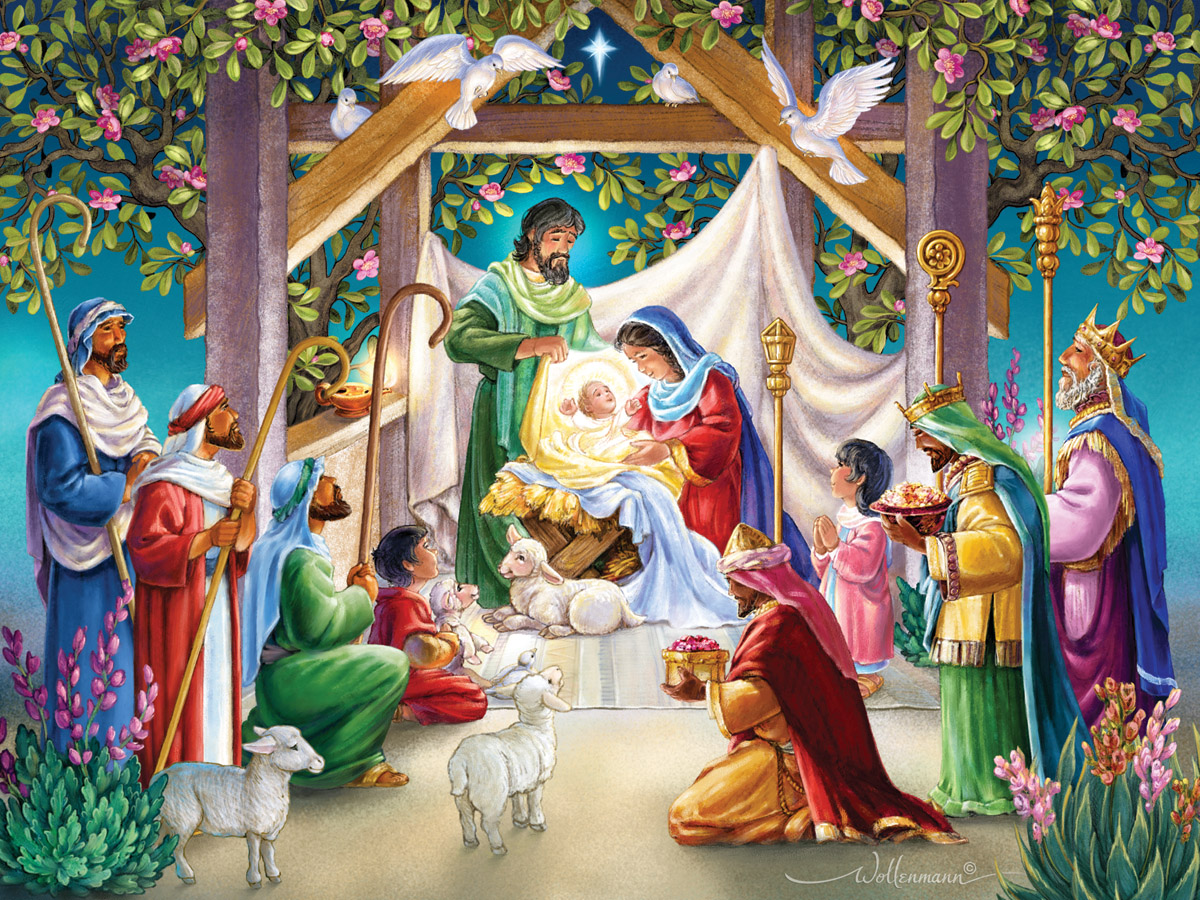 Magi at the Manger Religious Jigsaw Puzzle