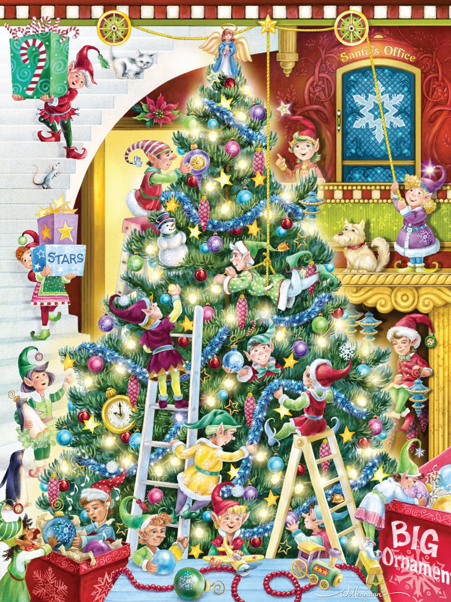 Trimming the Tree Christmas Jigsaw Puzzle