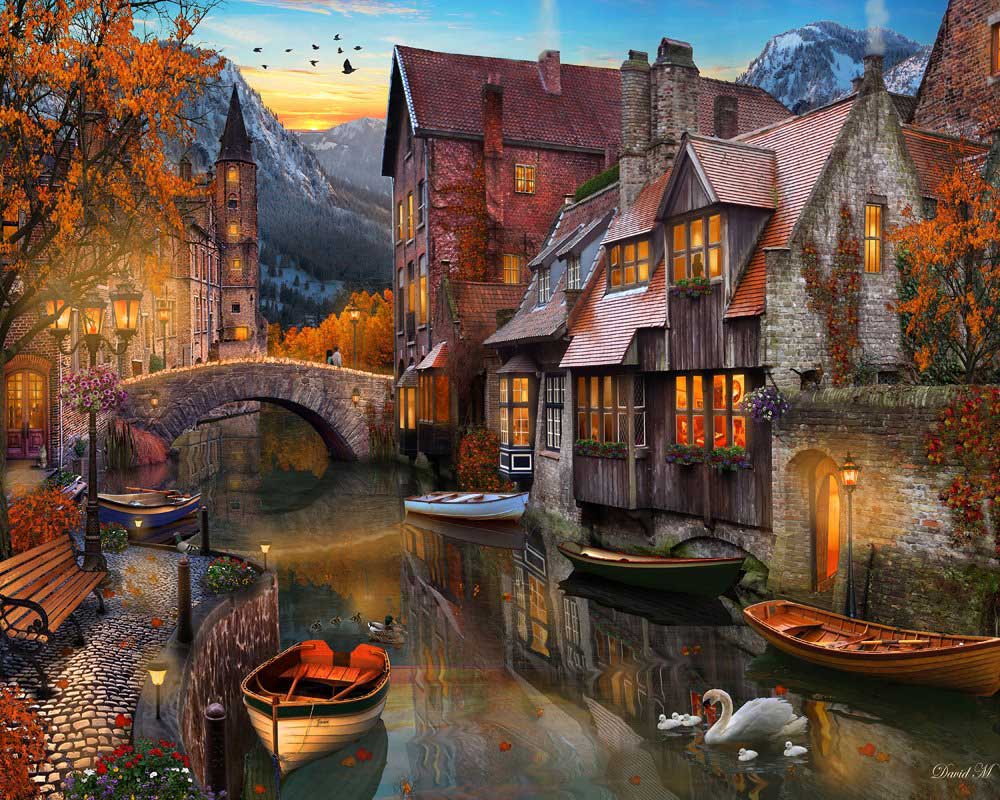 Autumn Canal Fall Jigsaw Puzzle