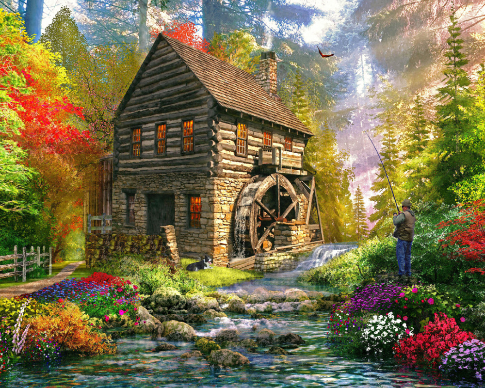 The Mill Cottage Landscape Jigsaw Puzzle