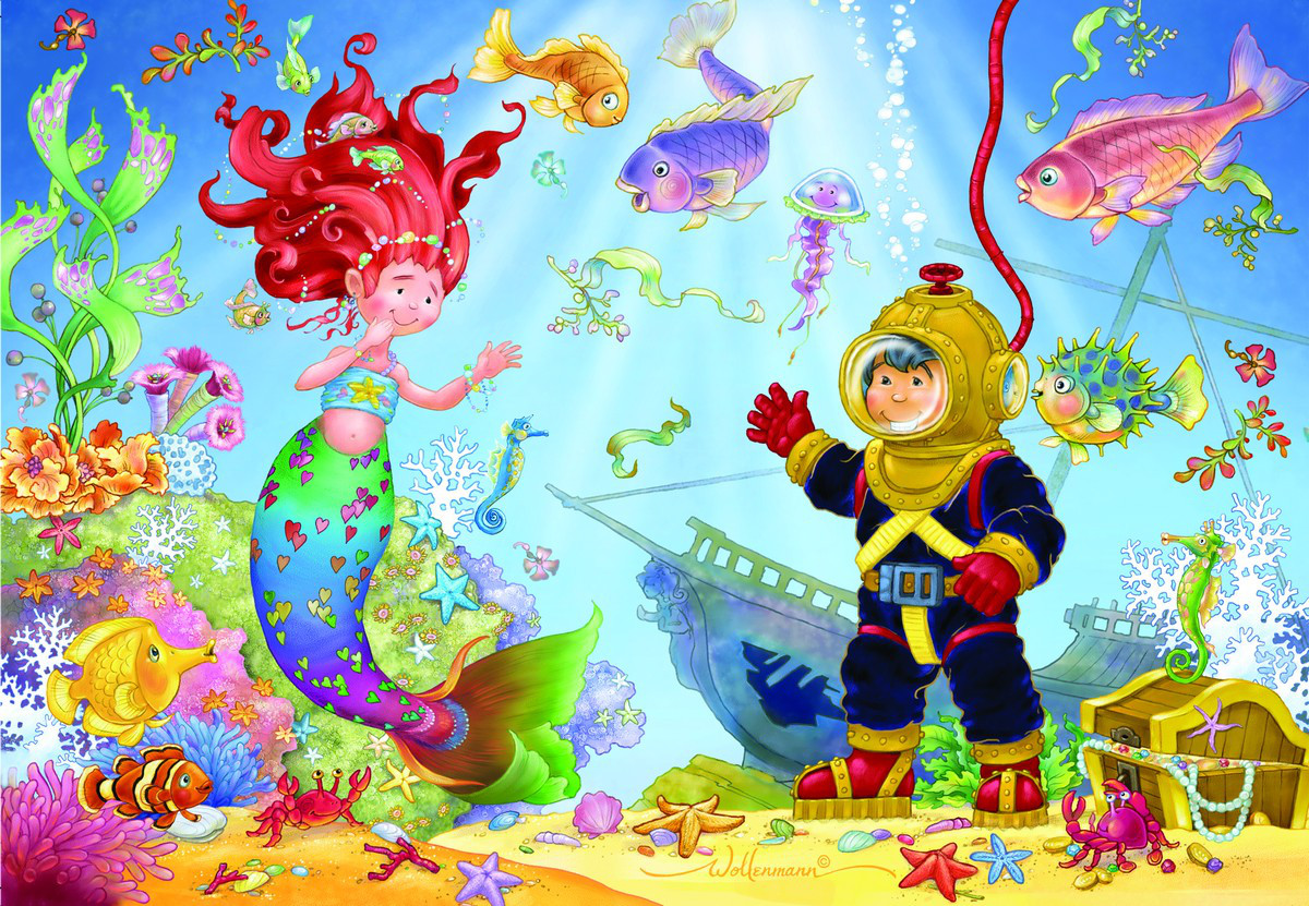 Mermaid & Diver Sea Life Jigsaw Puzzle