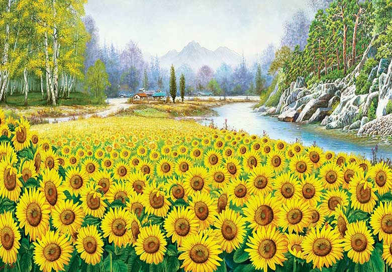 Sunflower In Hometown Flower & Garden Jigsaw Puzzle