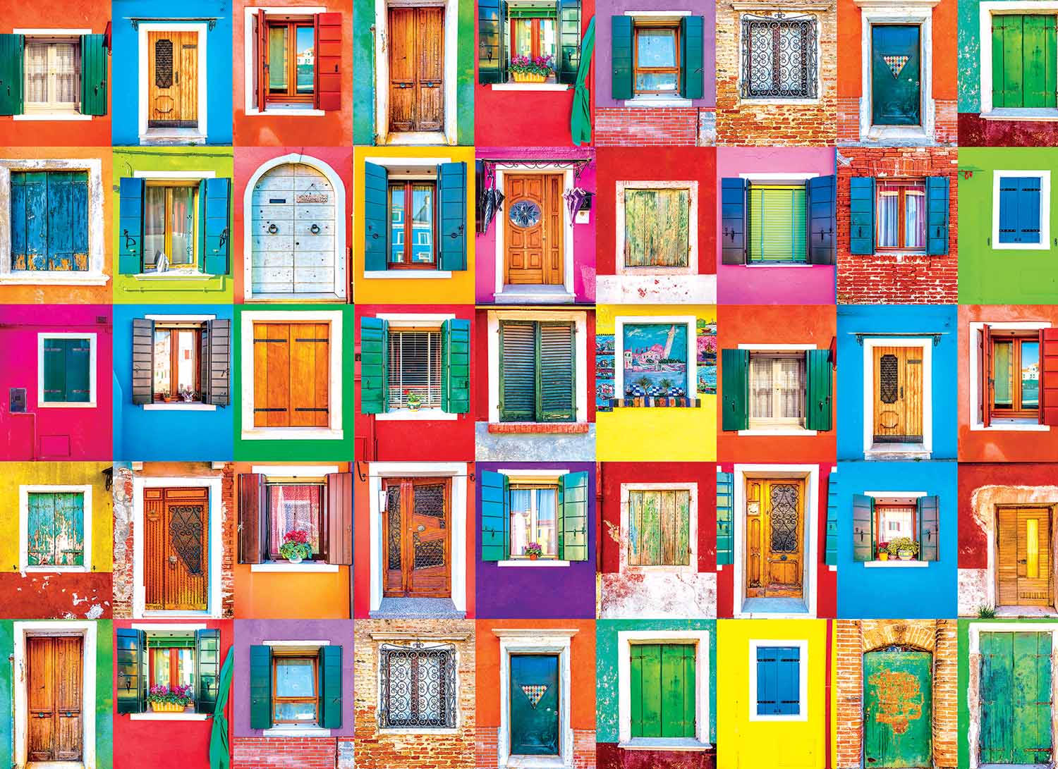 Colorful Windows And Doors Of Burano Photography Jigsaw Puzzle
