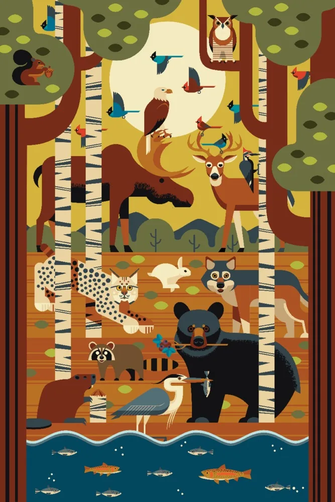 Forest Animals, Geometric Forest Animal