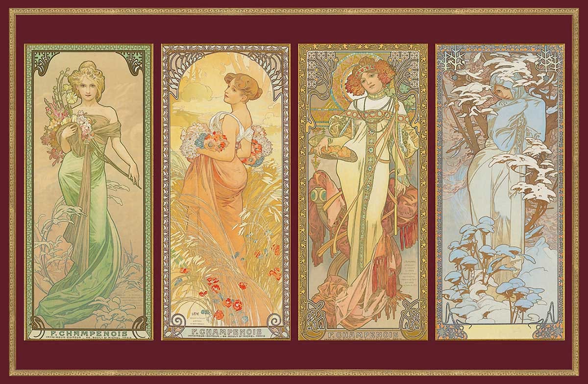 Mucha - Four Seasons Metallic People