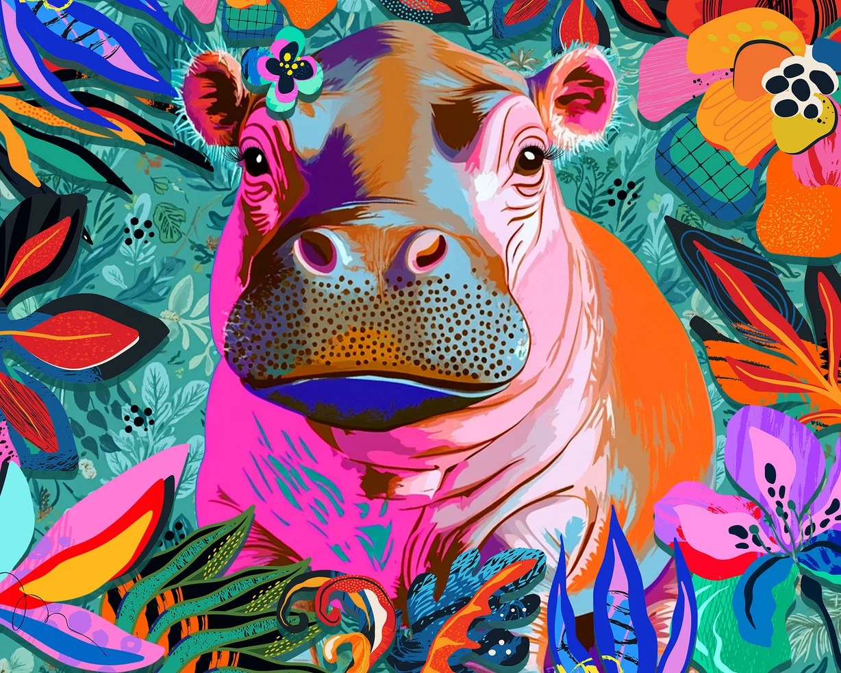 Floral Hippo Pop