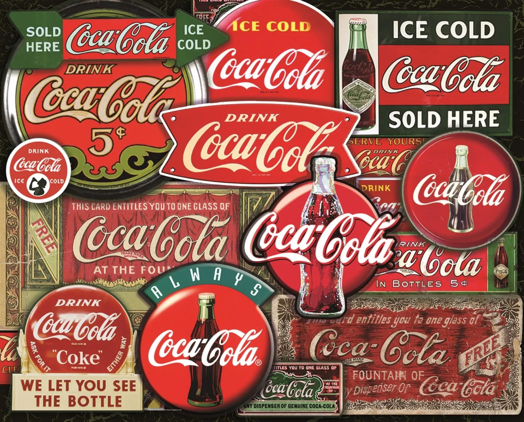 Coca-Cola Classic Signs DUPE Nostalgic & Retro Jigsaw Puzzle