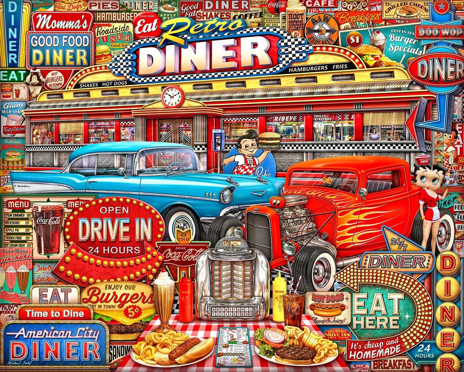 Retro Diner Food and Drink
