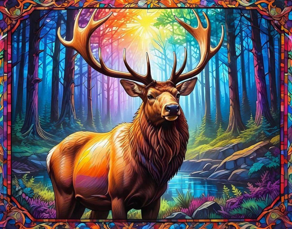 Stained Glass Elk - Scratch and Dent Animals