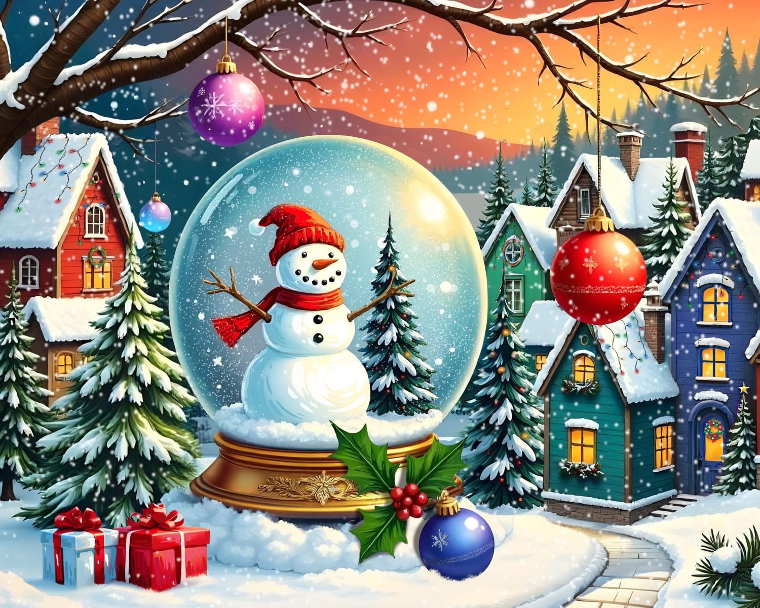 Snowman Snow Globe Christmas