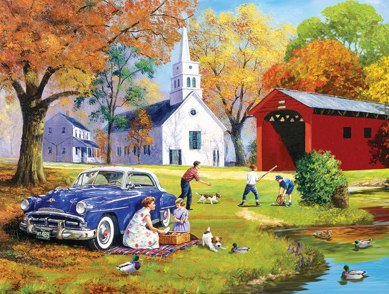 Family Time by the River Religious Jigsaw Puzzle