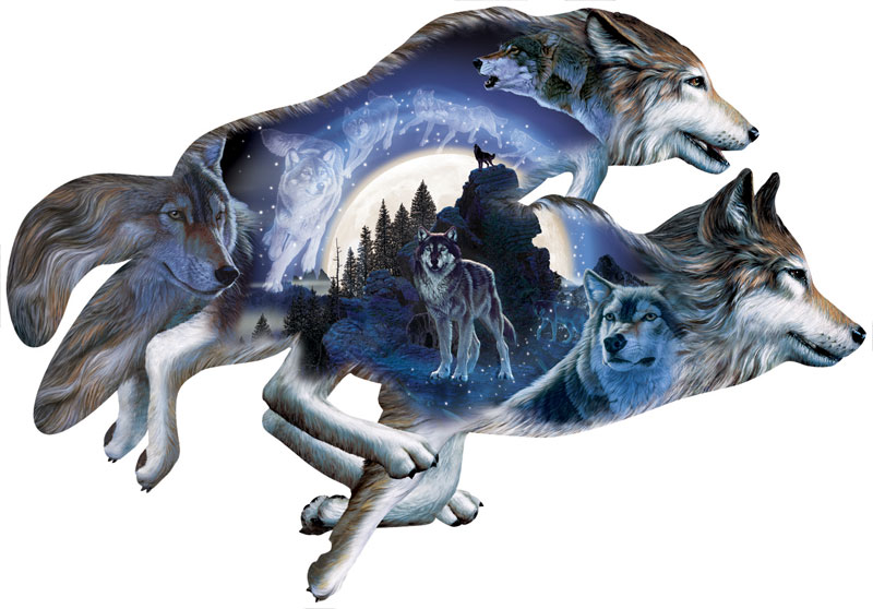 Moonlight Warrior Wolf Shaped Puzzle