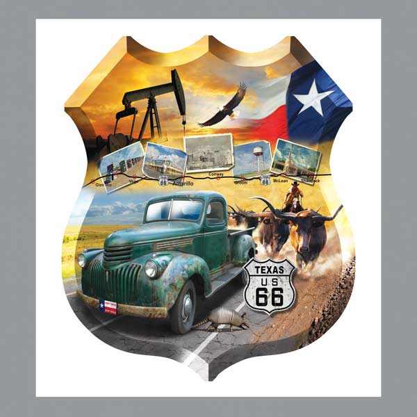Texas 66 Car Shaped Puzzle