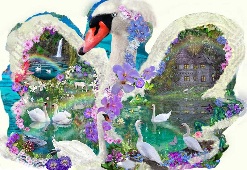 Swan Dreams Birds Shaped Puzzle