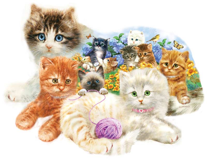 A Litter of Kittens Cats Shaped Puzzle