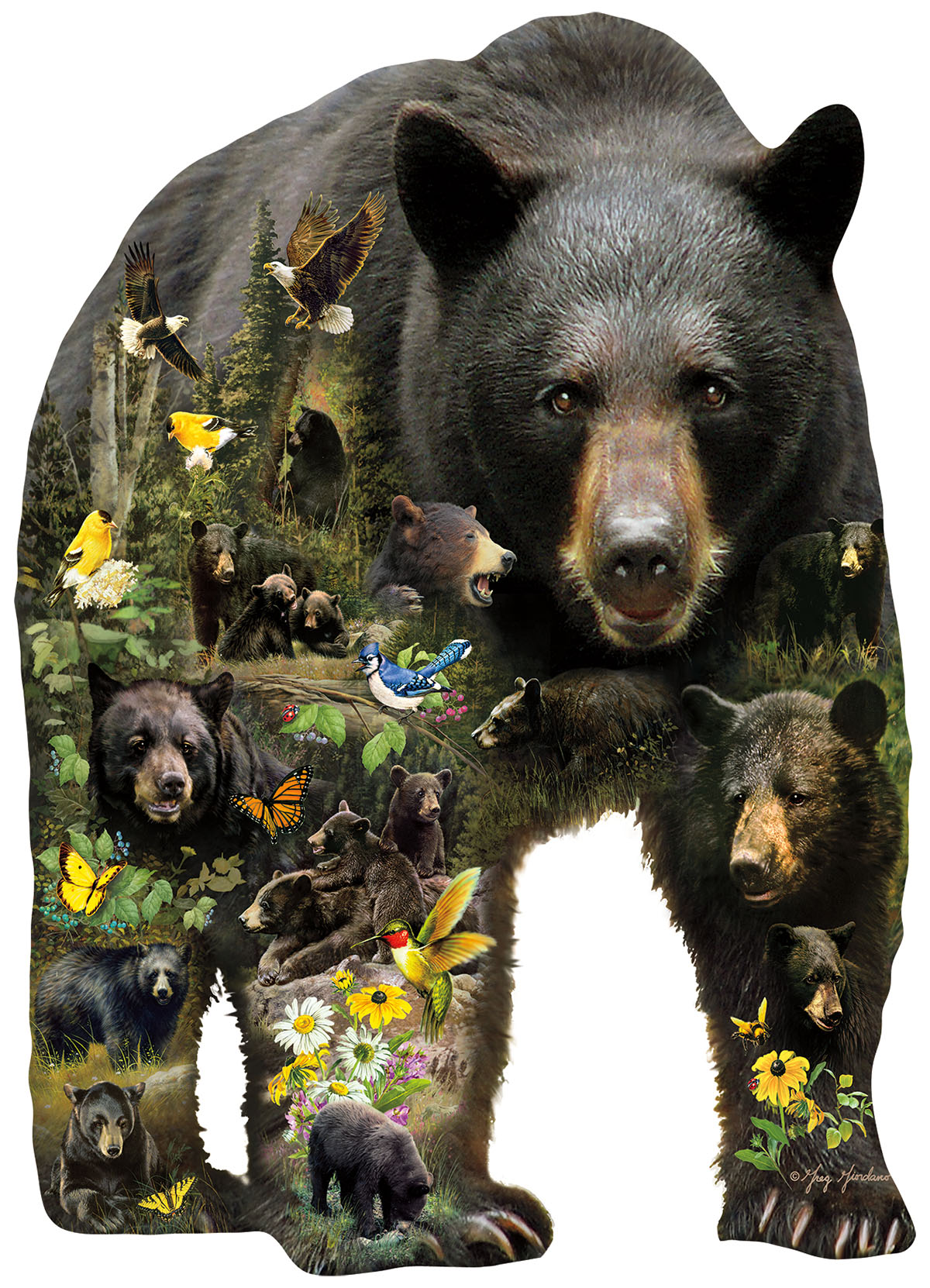 Forest Bear Birds Shaped Puzzle