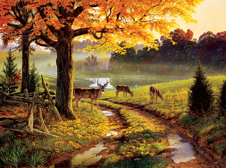 A Bend in the Road Forest Animal Jigsaw Puzzle