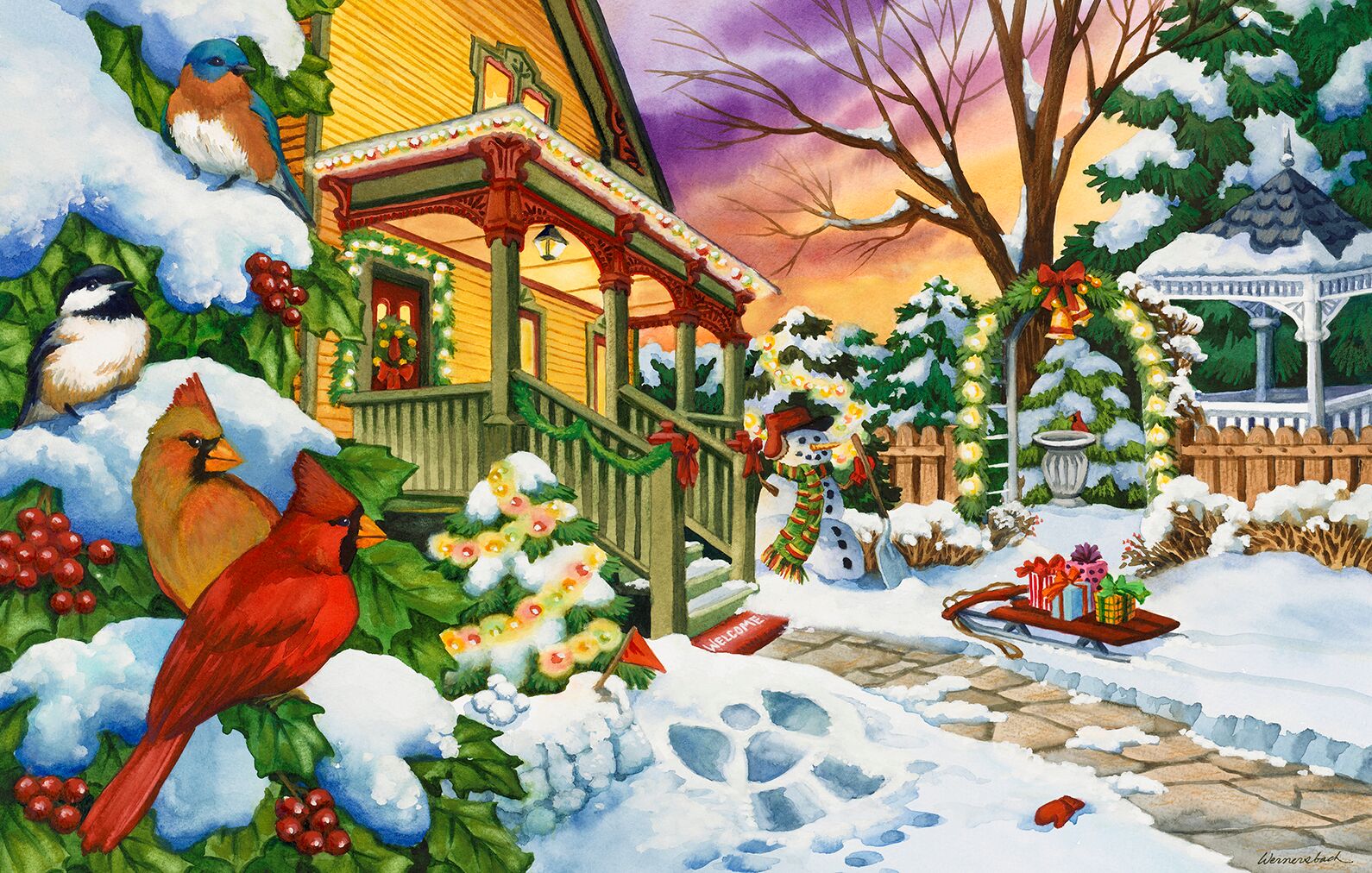 Winter Evening Birds