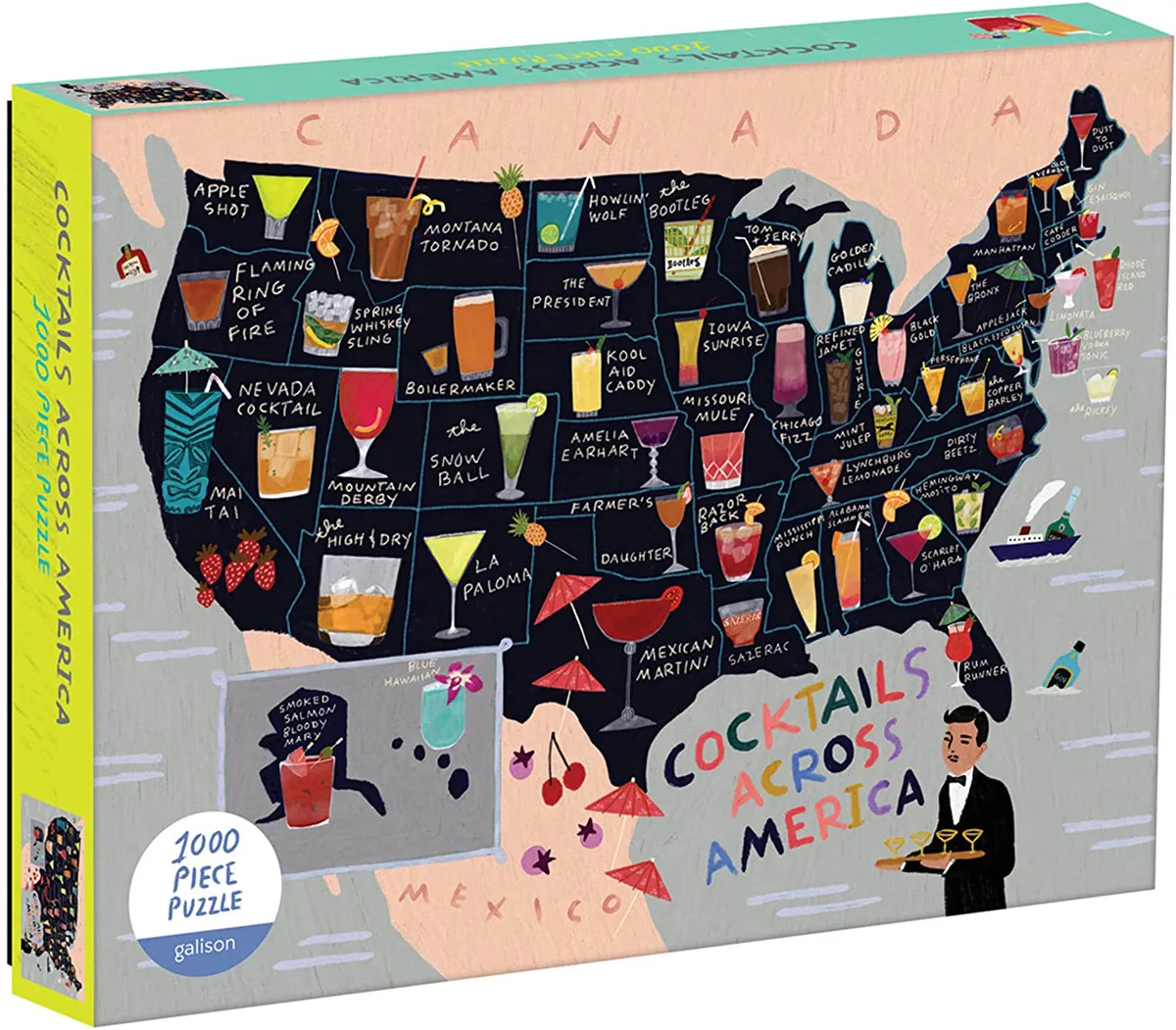 Cocktail Map of the USA Drinks & Adult Beverage