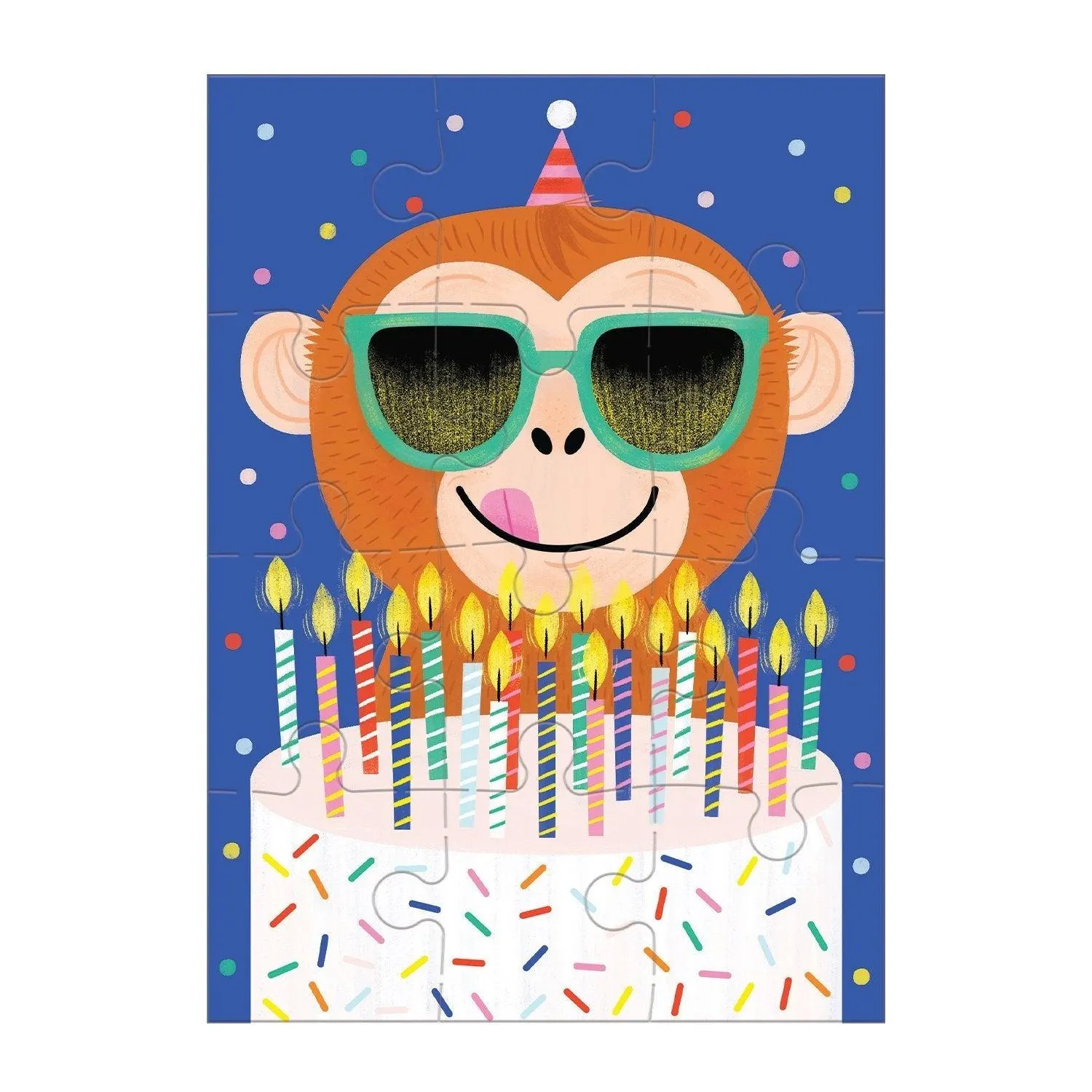 Monkey Cake Greeting Card Puzzle Animals
