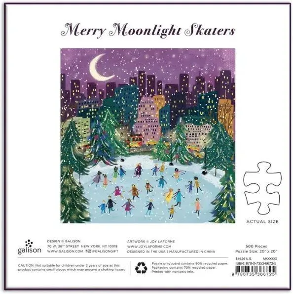Merry Moonlight Skaters Foil Puzzle