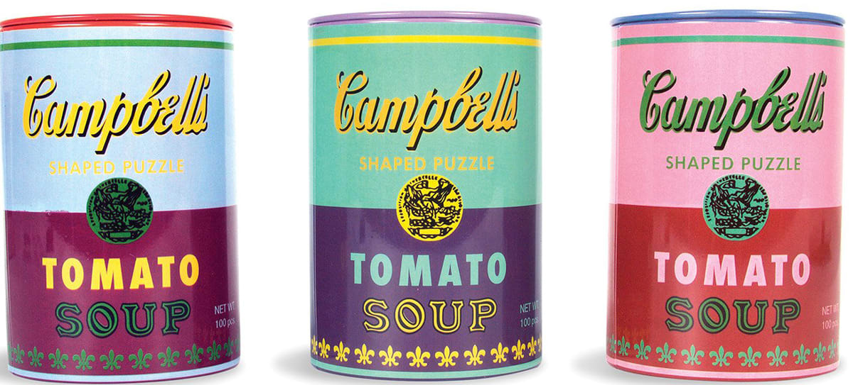 Andy Warhol Soup Cans Set of 3 Shaped Puzzles in Tins Nostalgic & Retro