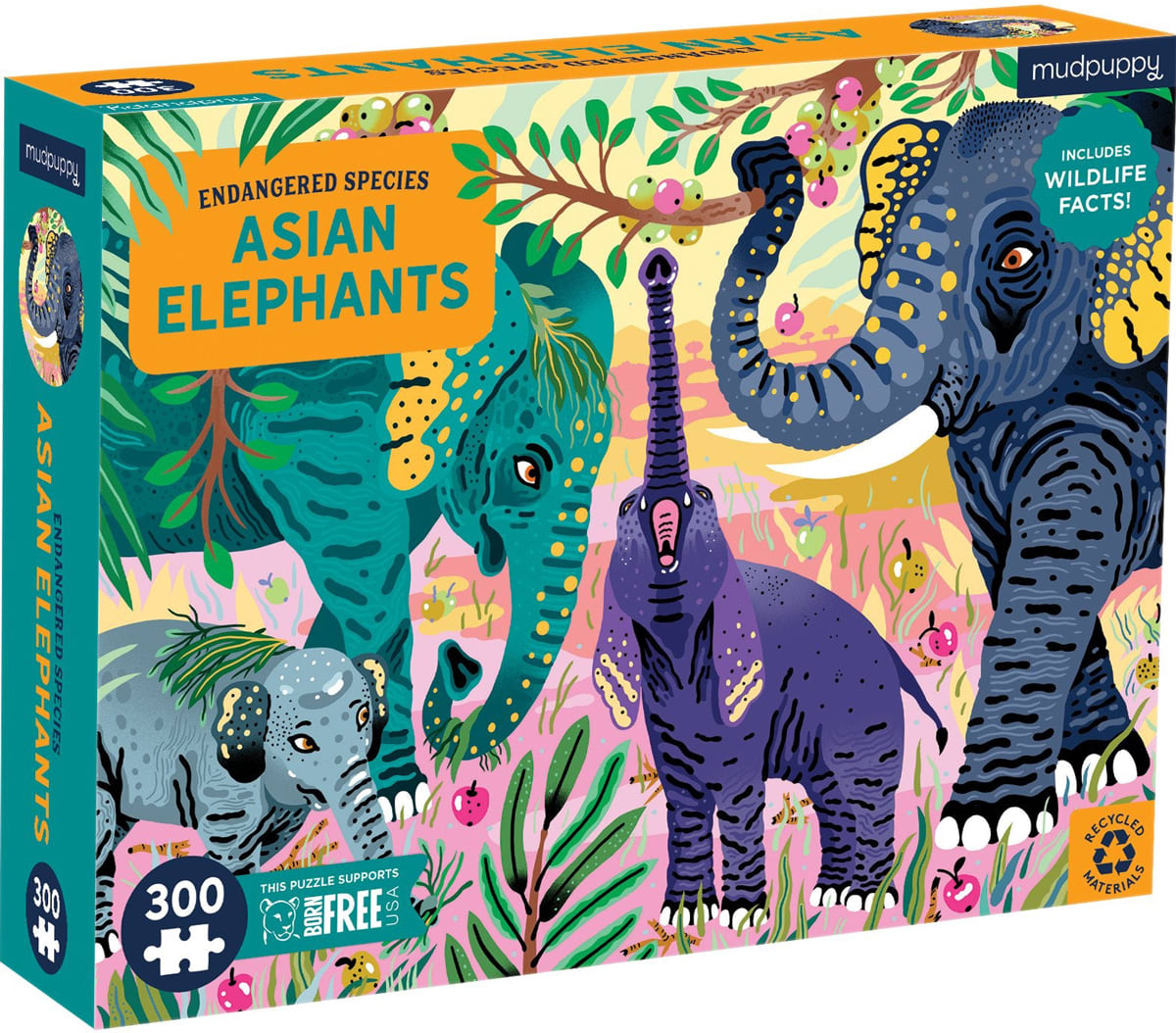 Asian Elephants Endangered Species Puzzle - Scratch and Dent