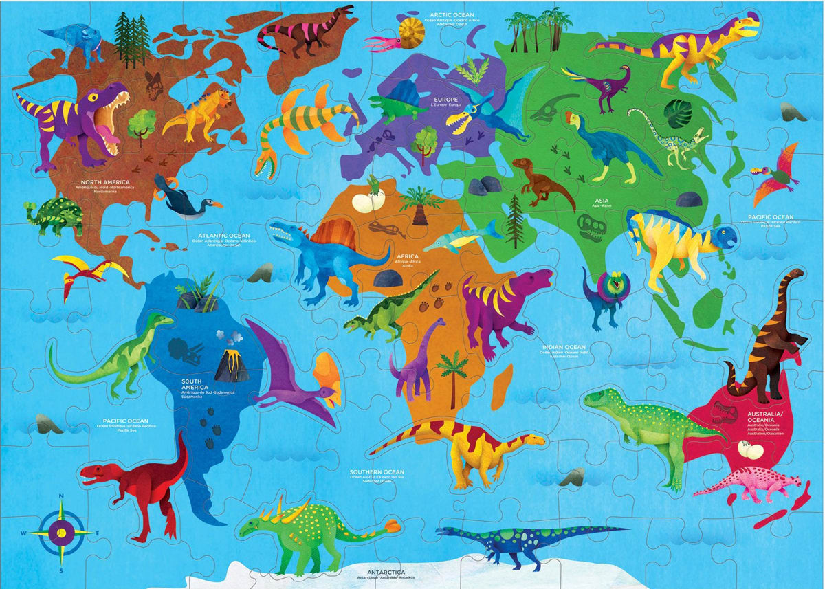 Dinosaur World Geography Puzzle Dinosaurs