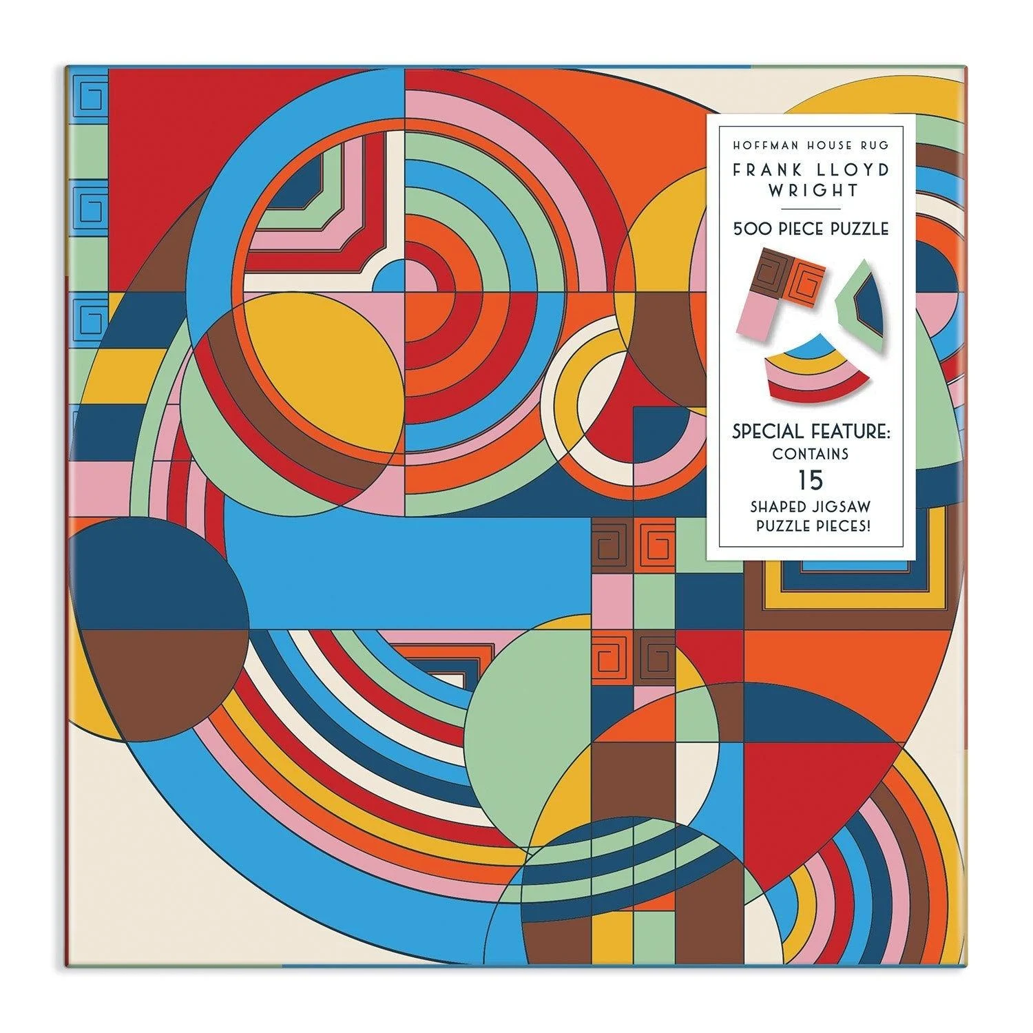 Frank Lloyd Wright Hoffman House Rug Puzzle with Shaped Pieces Contemporary & Modern Art