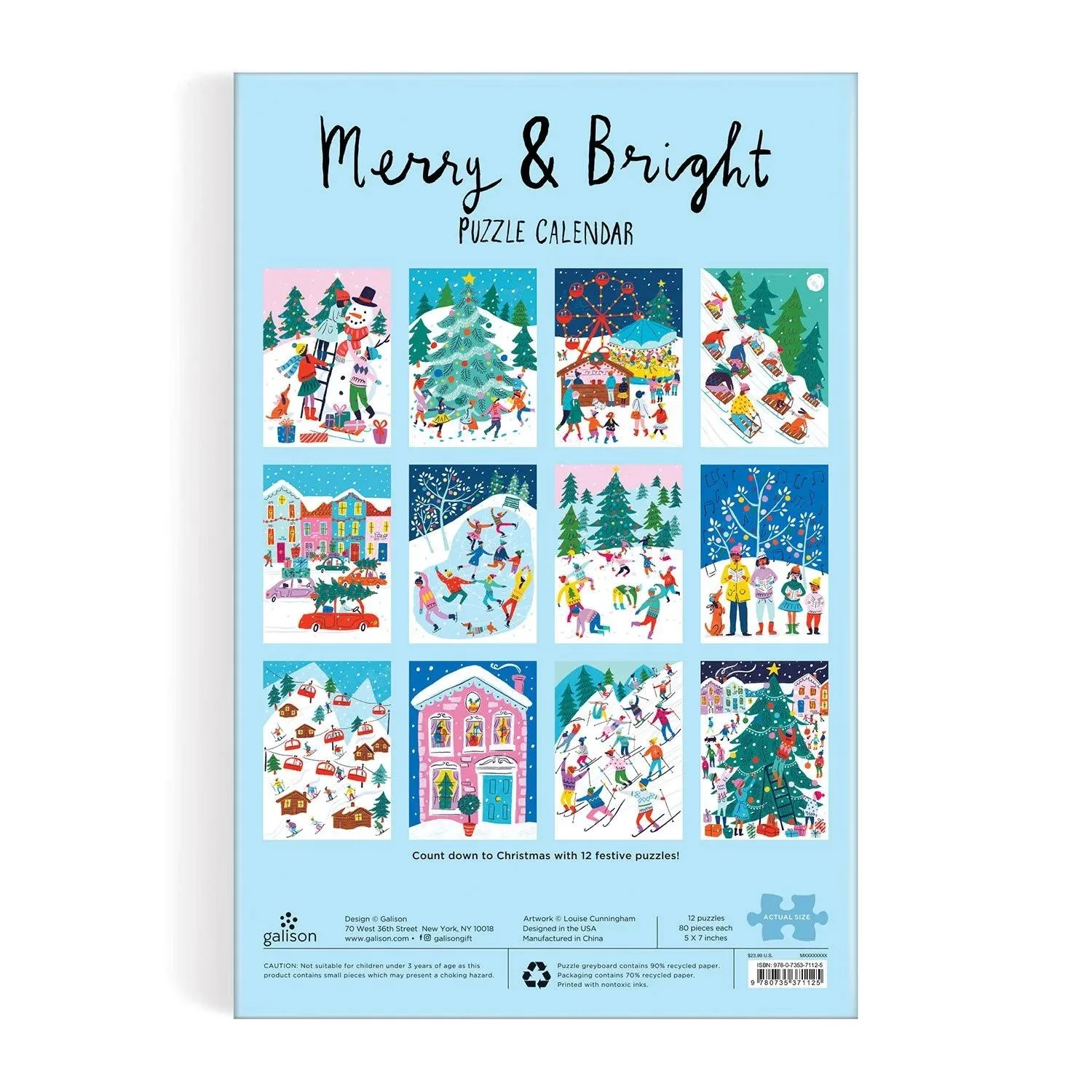 Puzzle Calendar Louise Cunningham Merry and Bright