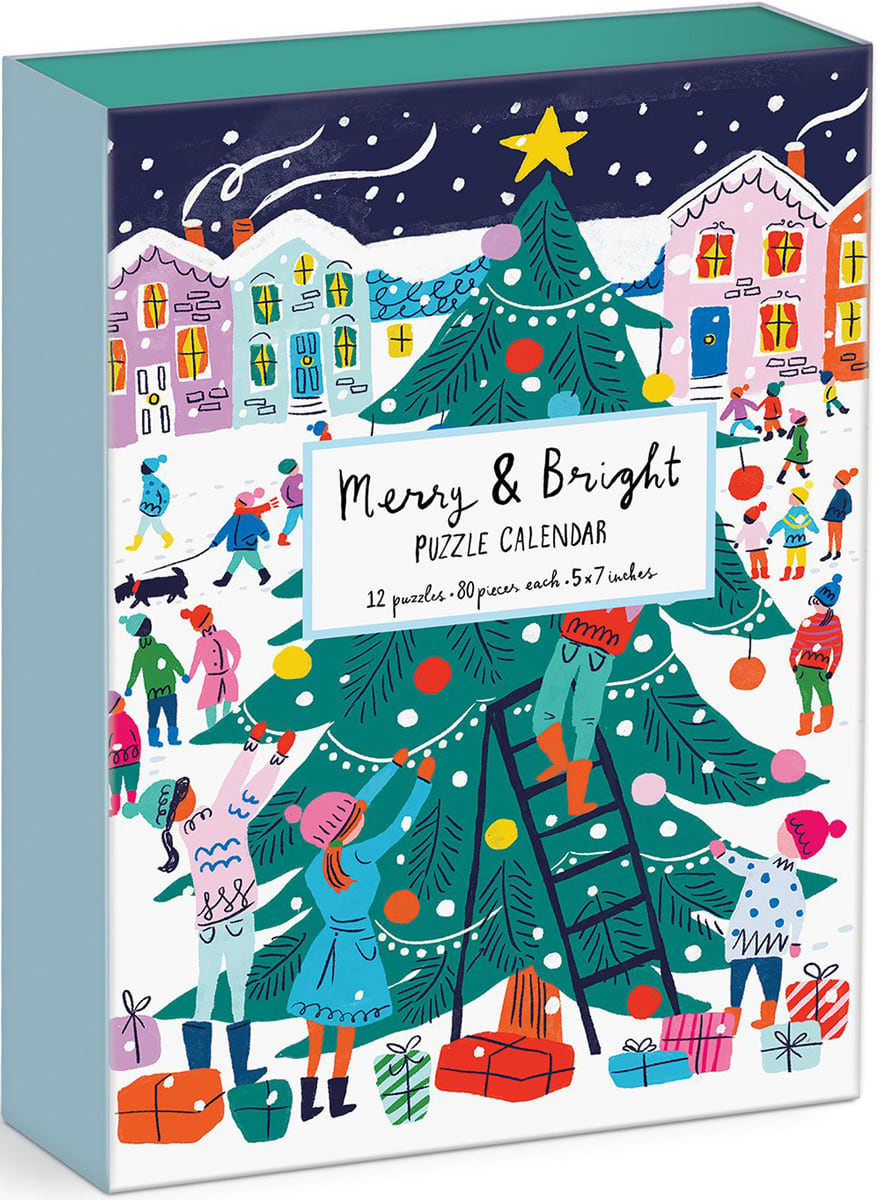 Louise Cunningham Merry and Bright 12 Days of Christmas Advent Puzzle Calendar Winter