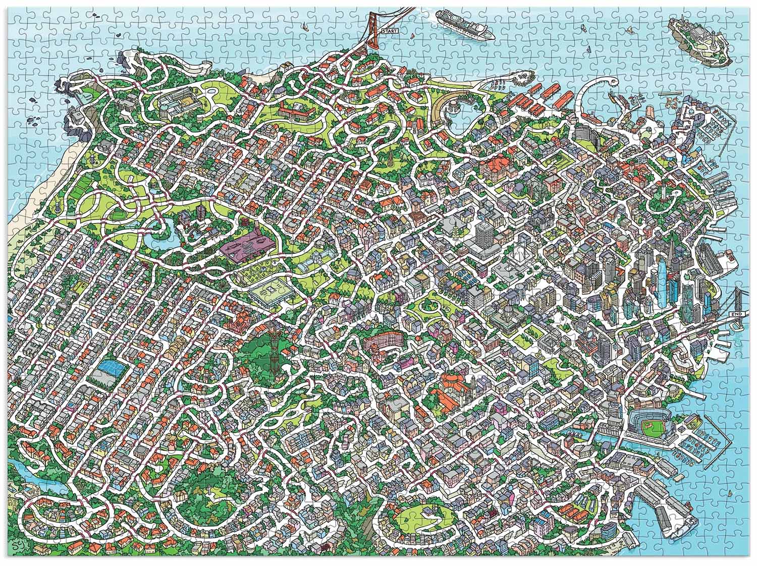 The City by the Bay Maze Puzzle Maps & Geography Jigsaw Puzzle