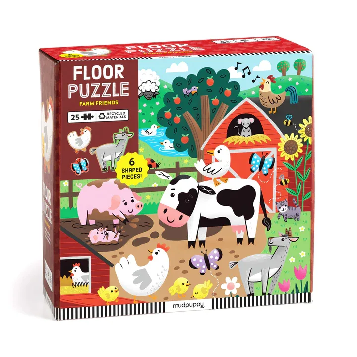 Farm Friends 25 Piece Floor Puzzle with Shaped Pieces Farm