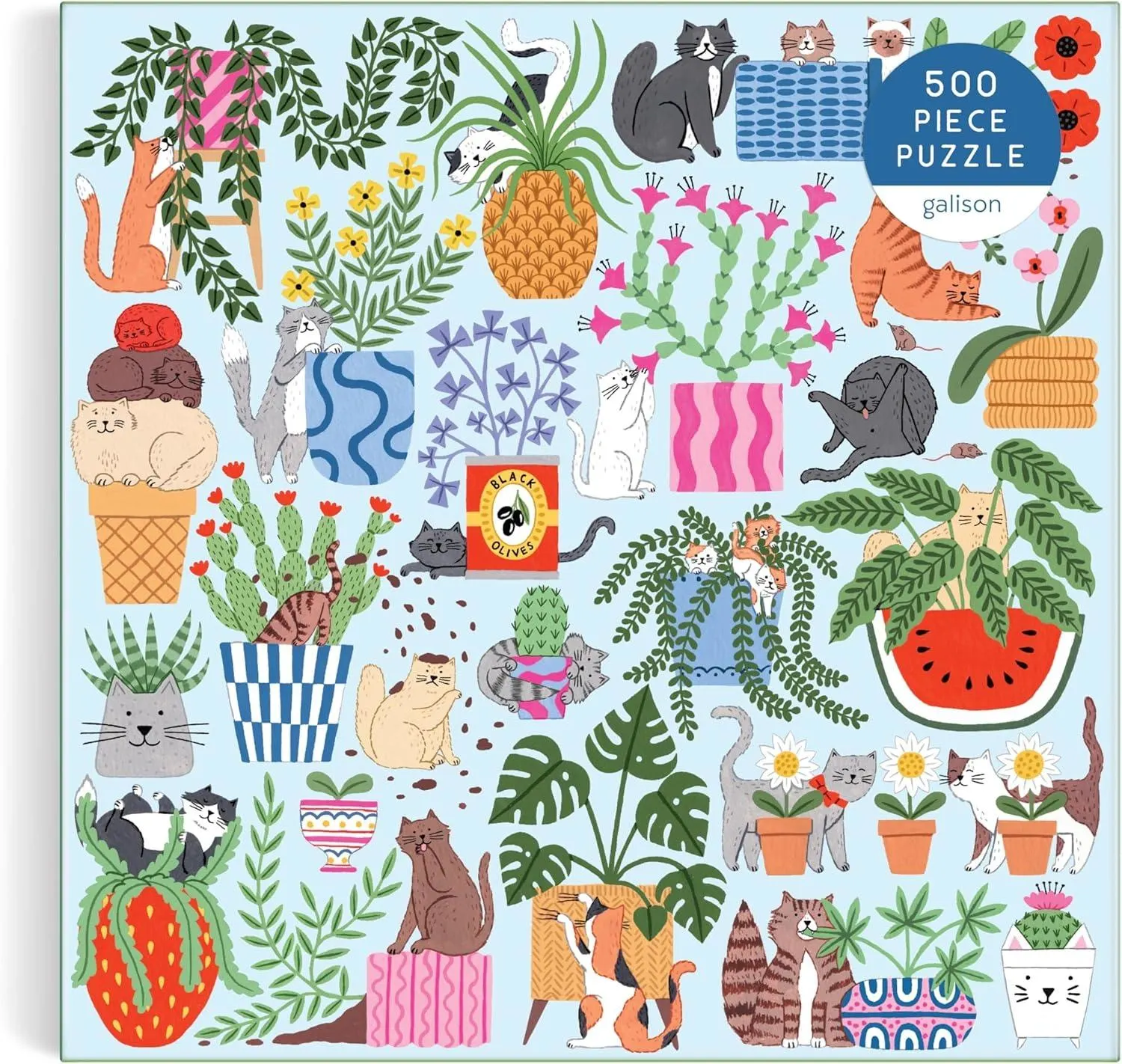 Puz 500 Cats In The Houseplants