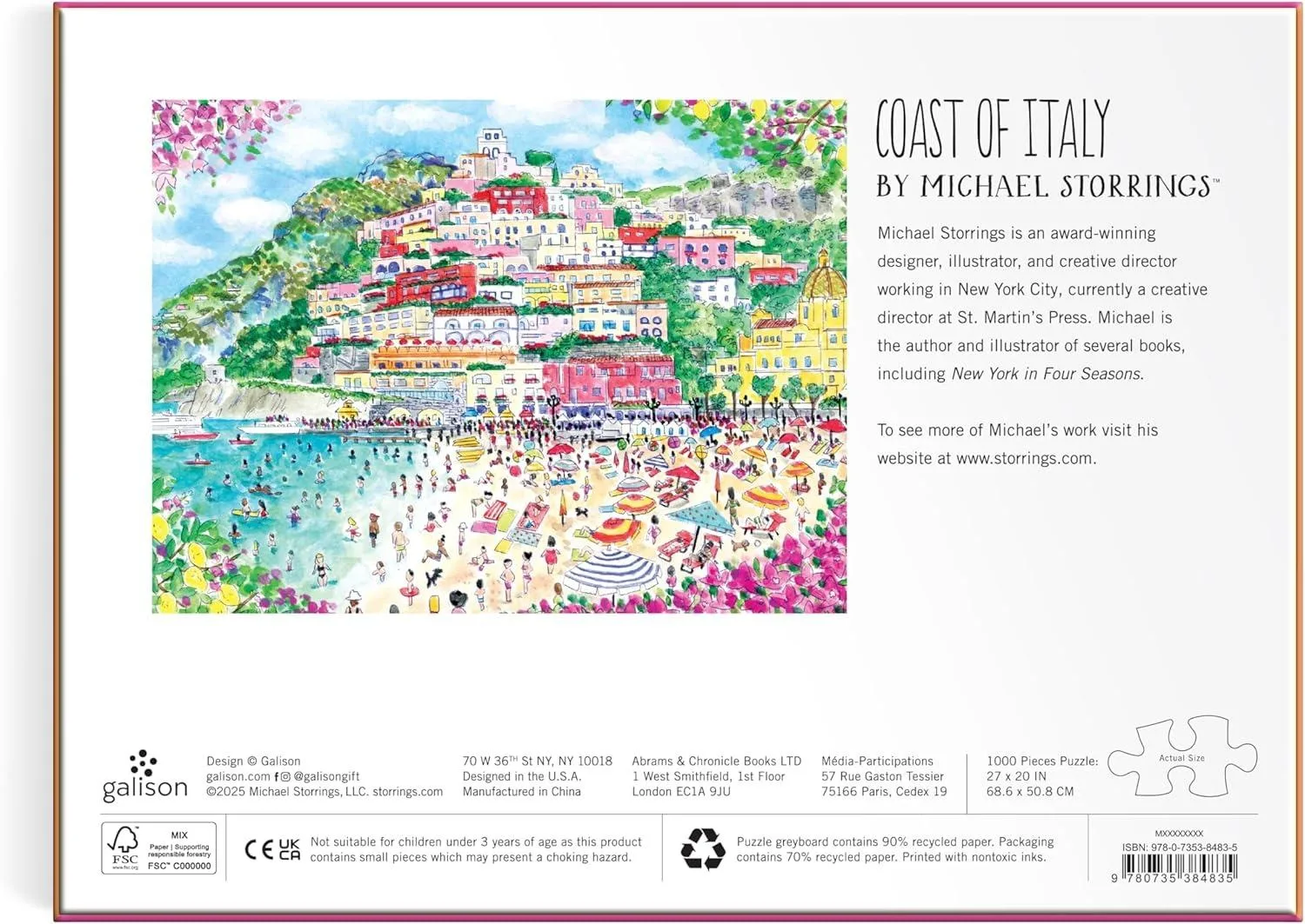 Coast of Italy - 1000 Piece Jigsaw Puzzle by Galison
