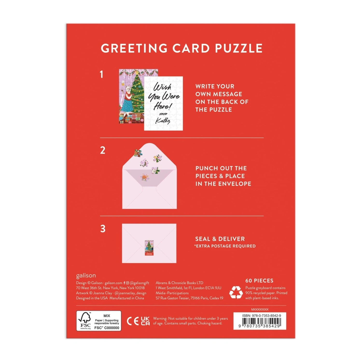 Greeting Card Puzzle - Meowy Christmas